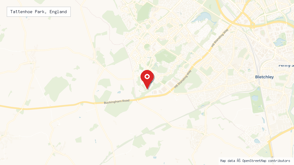 Street map of Tattenhoe Park, England with location pin