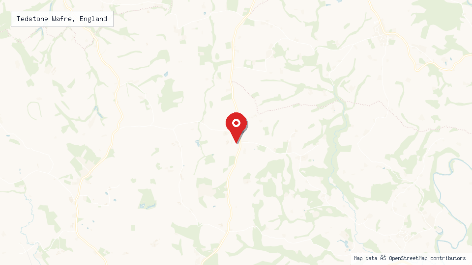 Street map of Tedstone Wafre, England with location pin