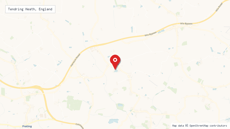 Street map of Tendring Heath, England with location pin