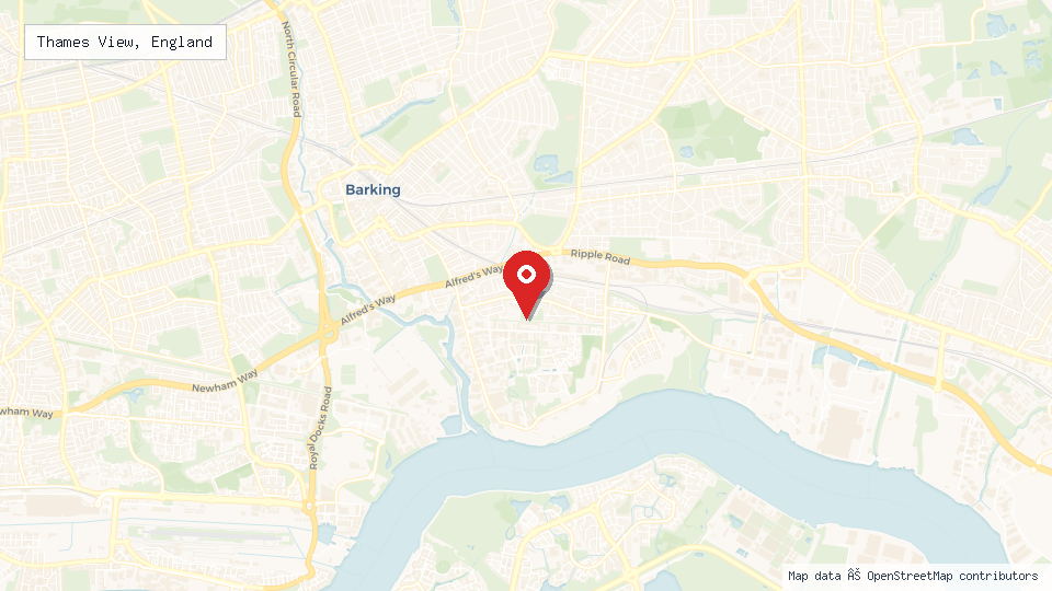 Street map of Thames View, England with location pin