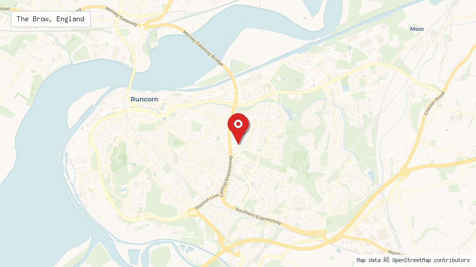 Street map of The Brow, England with location pin