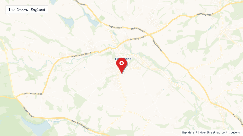 Street map of The Green, England with location pin