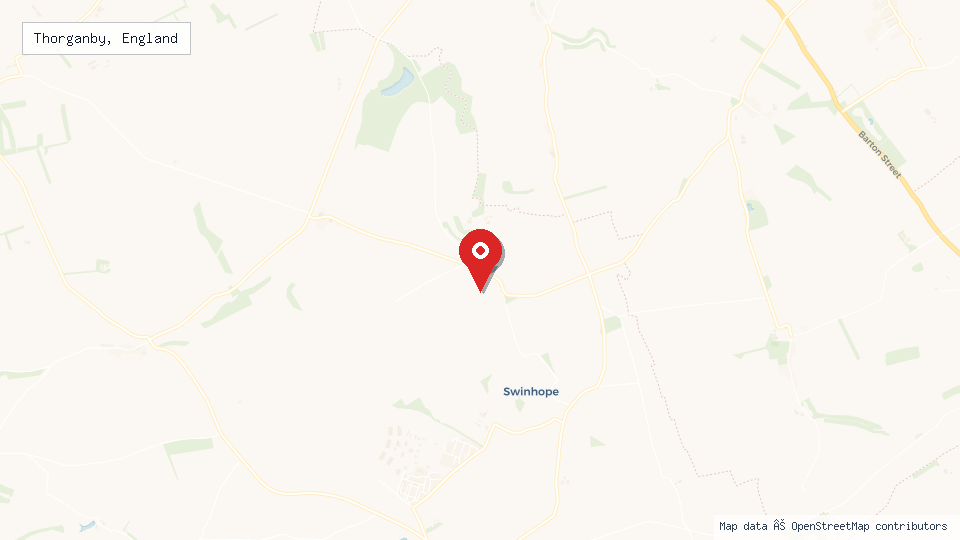 Street map of Thorganby, England with location pin