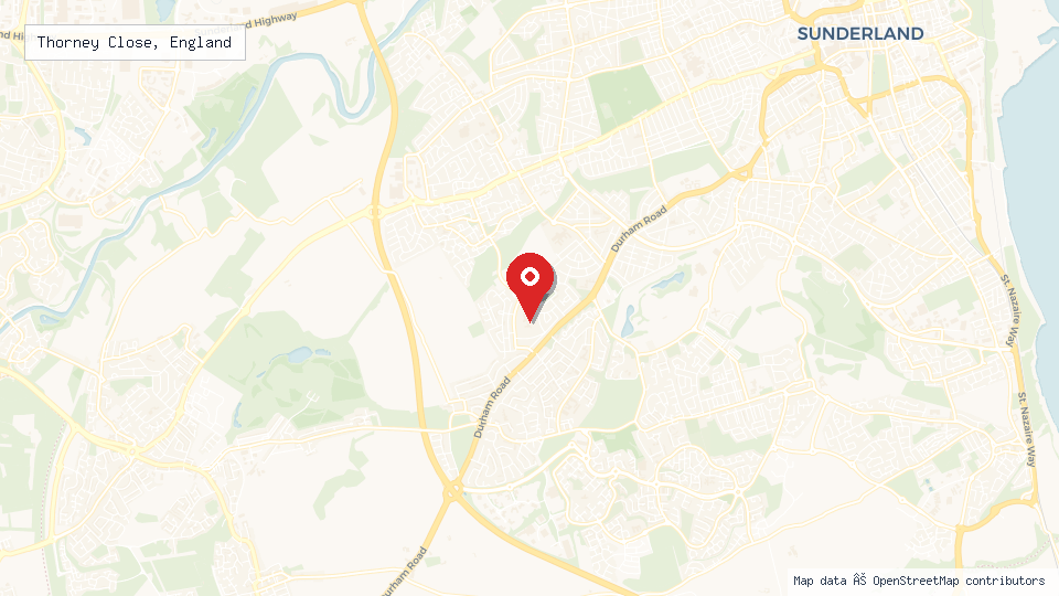Street map of Thorney Close, England with location pin