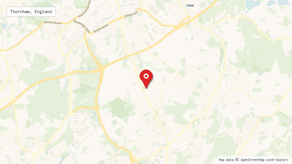 Street map of Thornham, England with location pin