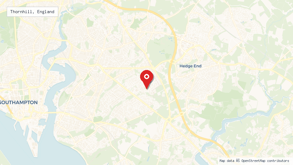 Street map of Thornhill, England with location pin