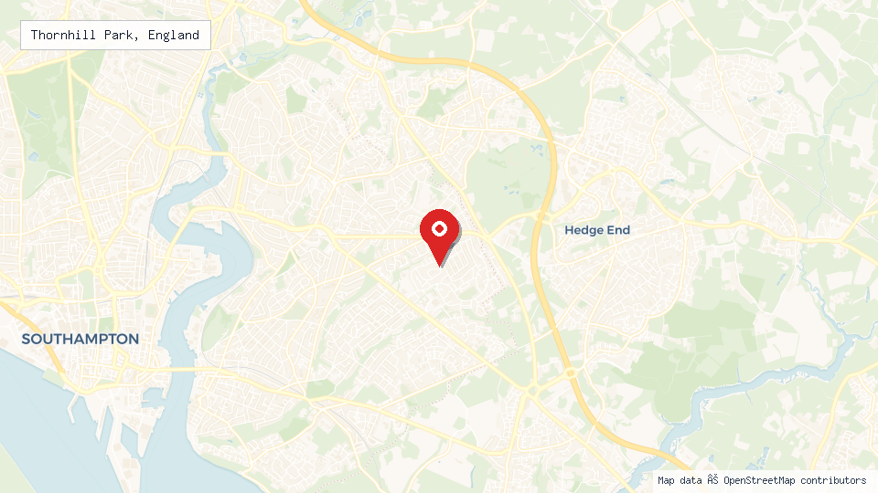 Street map of Thornhill Park, England with location pin