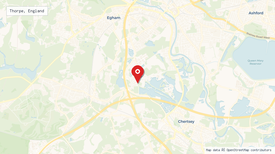 Street map of Thorpe, England with location pin