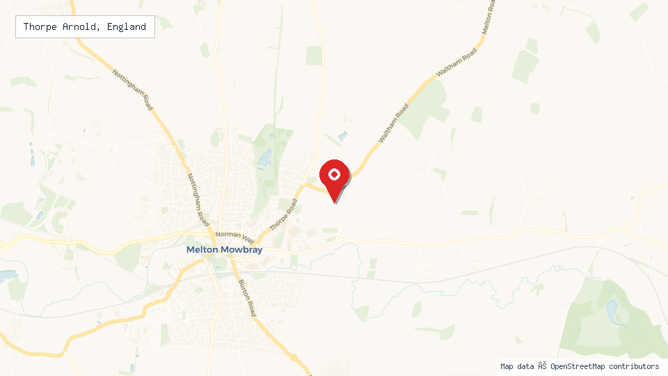 Street map of Thorpe Arnold, England with location pin