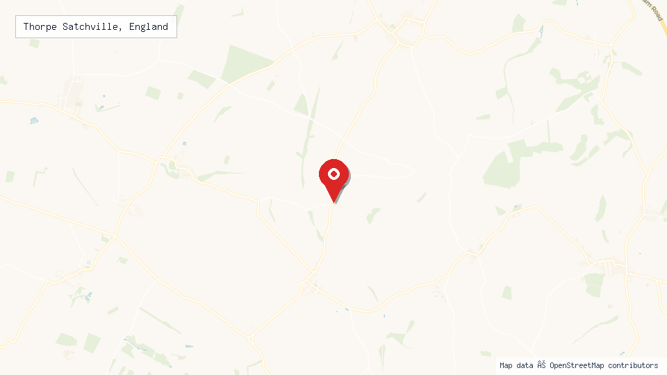 Street map of Thorpe Satchville, England with location pin