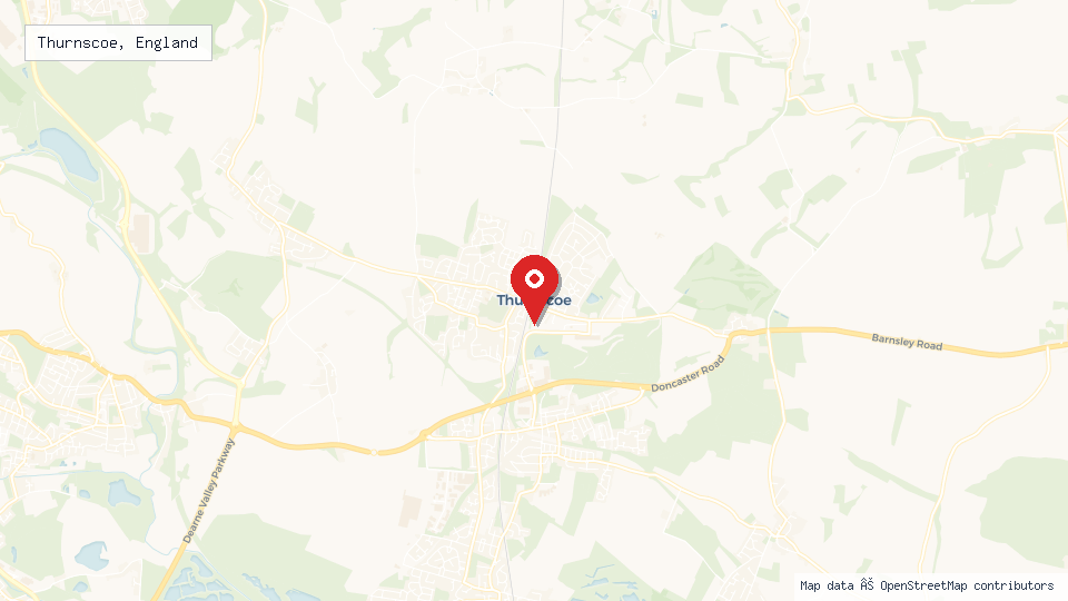 Street map of Thurnscoe, England with location pin