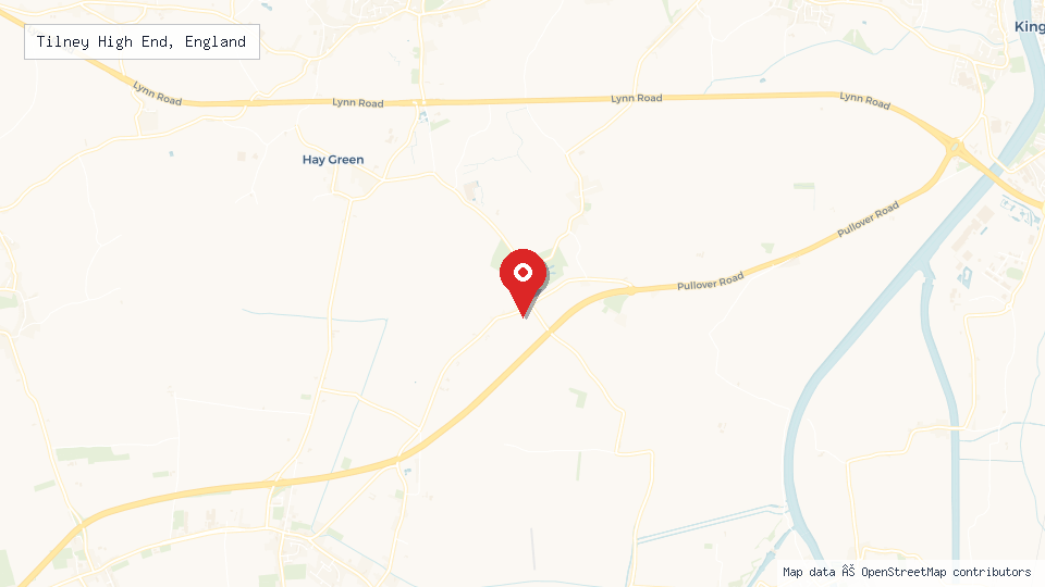 Street map of Tilney High End, England with location pin