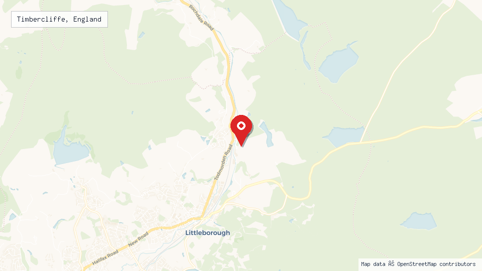Street map of Timbercliffe, England with location pin