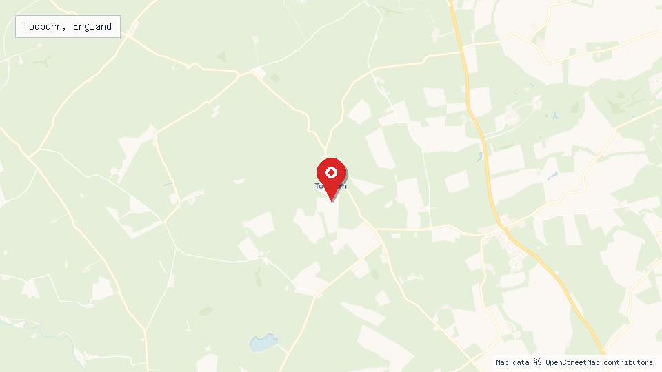 Street map of Todburn, England with location pin