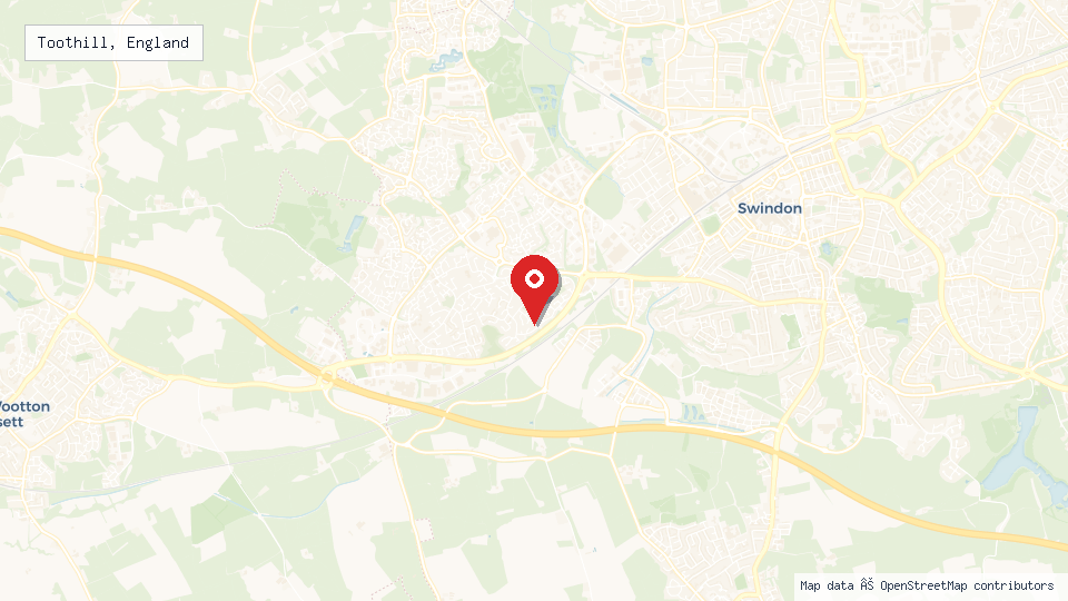 Street map of Toothill, England with location pin