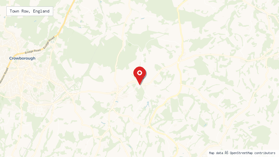 Street map of Town Row, England with location pin