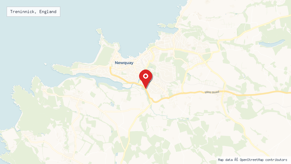 Street map of Treninnick, England with location pin