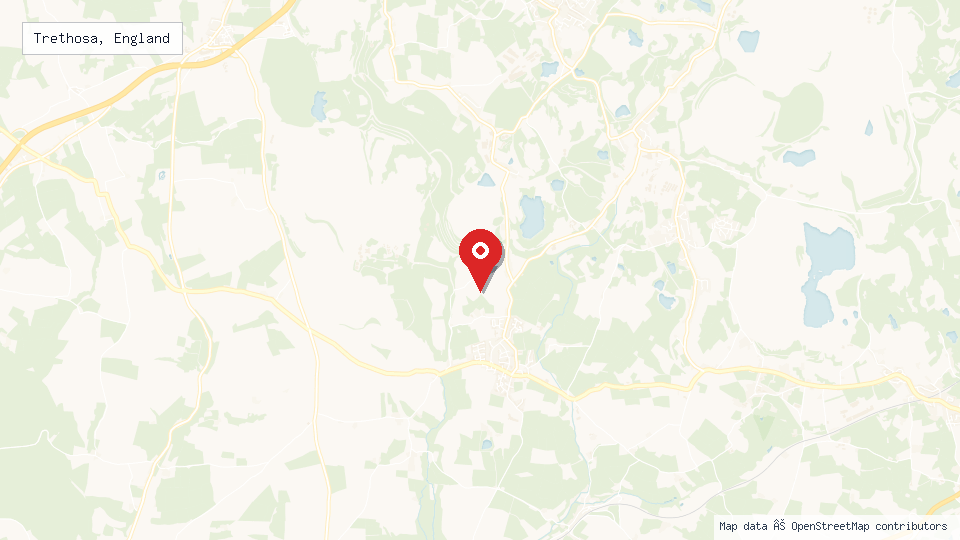 Street map of Trethosa, England with location pin