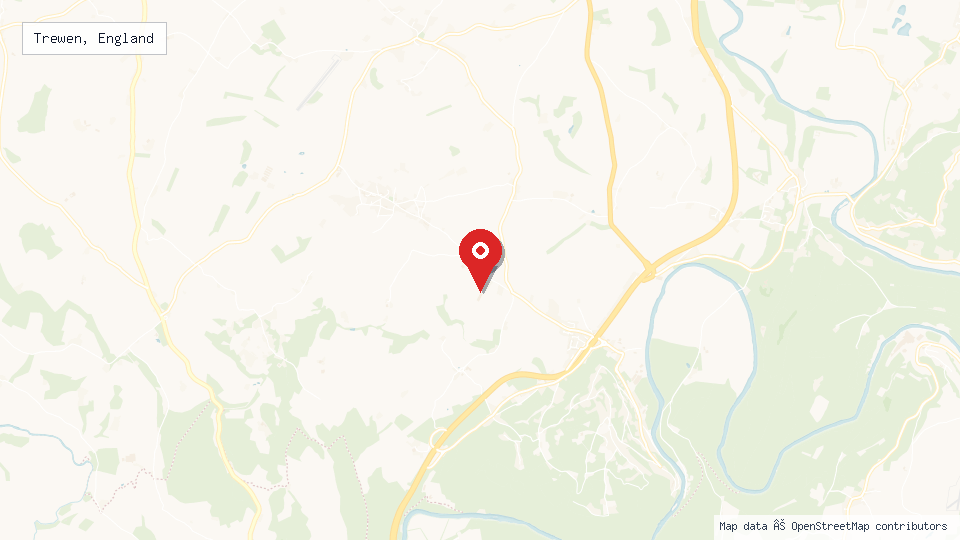 Street map of Trewen, England with location pin