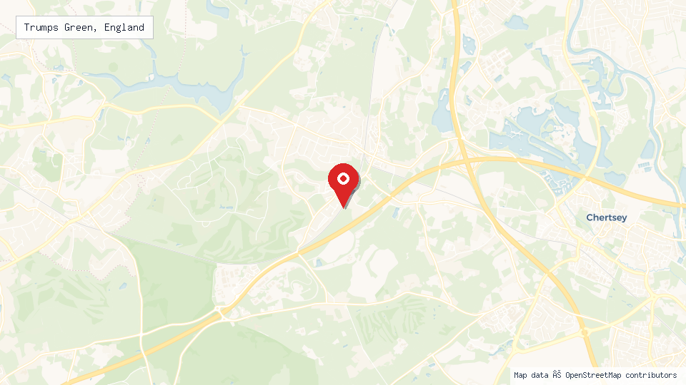 Street map of Trumps Green, England with location pin