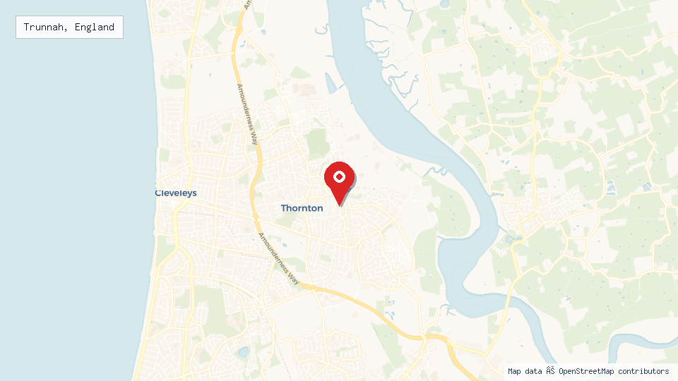 Street map of Trunnah, England with location pin