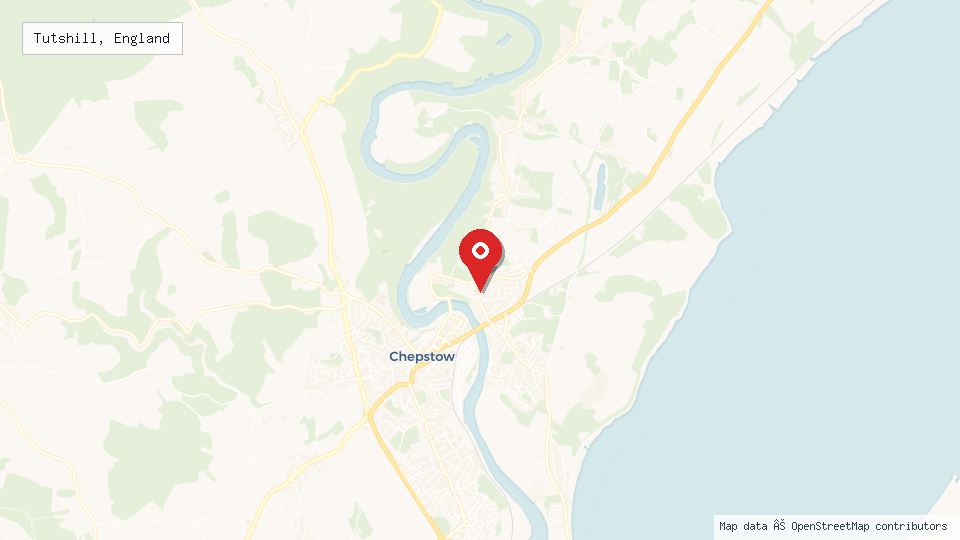Street map of Tutshill, England with location pin