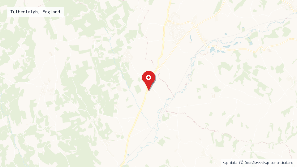 Street map of Tytherleigh, England with location pin