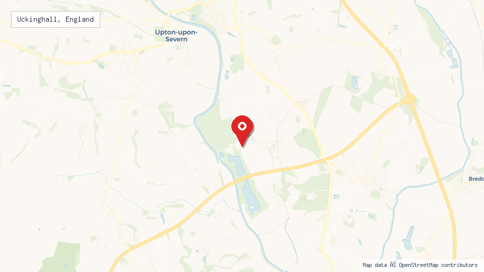 Street map of Uckinghall, England with location pin