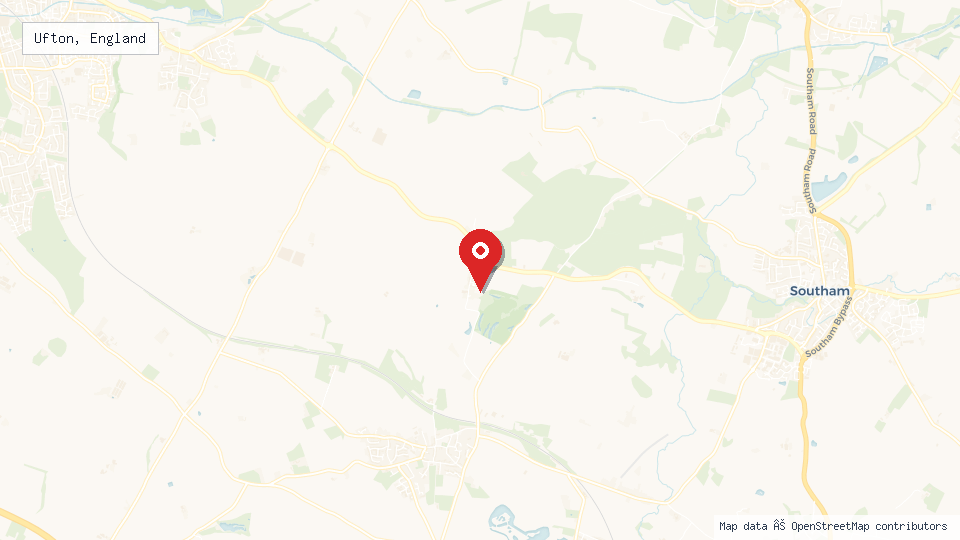 Street map of Ufton, England with location pin