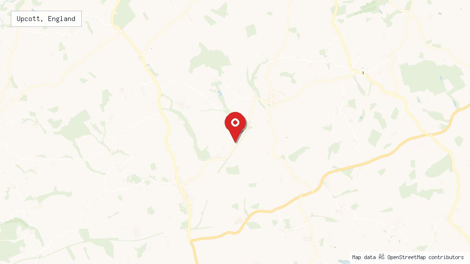Street map of Upcott, England with location pin