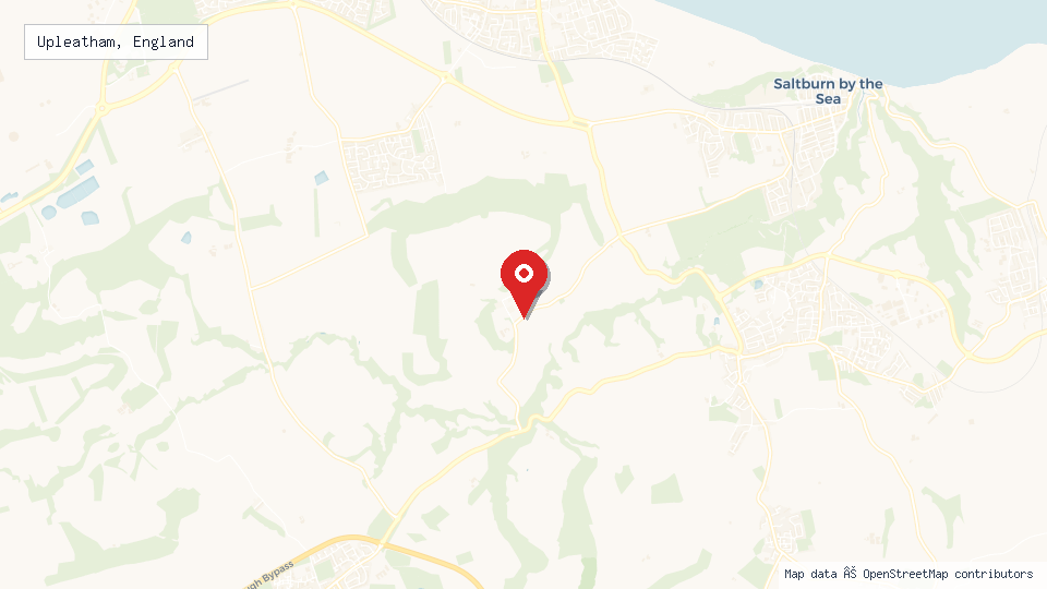 Street map of Upleatham, England with location pin