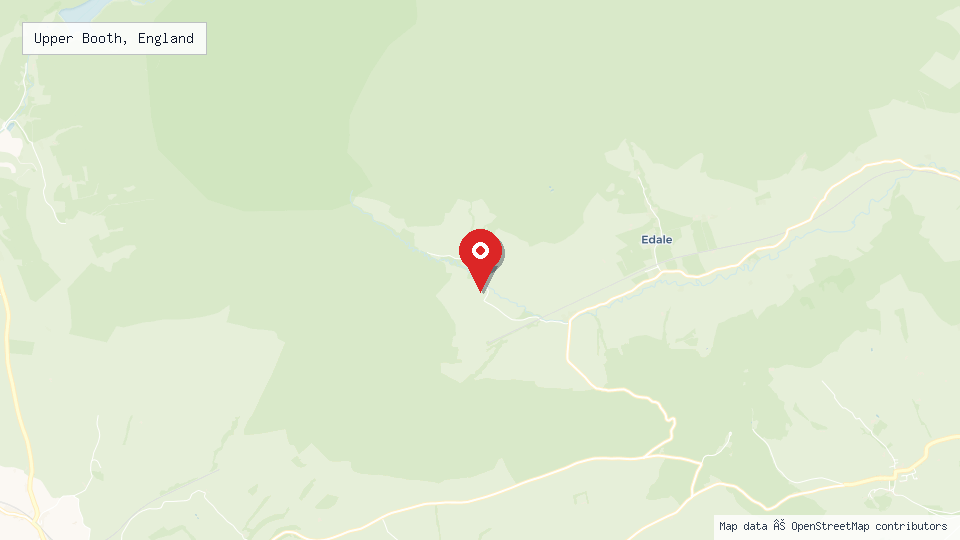 Street map of Upper Booth, England with location pin