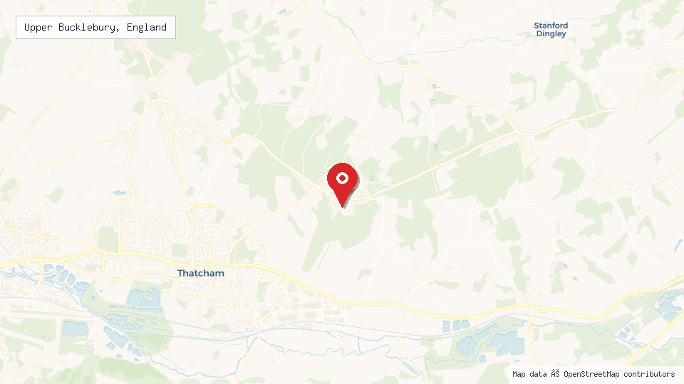 Street map of Upper Bucklebury, England with location pin