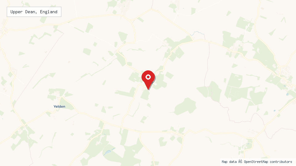 Street map of Upper Dean, England with location pin