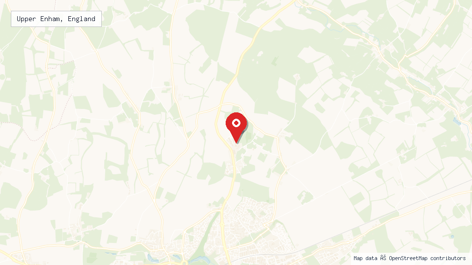 Street map of Upper Enham, England with location pin