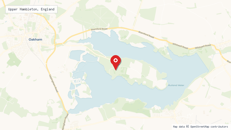 Street map of Upper Hambleton, England with location pin