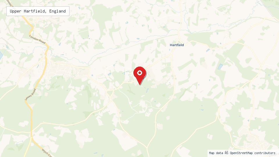 Street map of Upper Hartfield, England with location pin