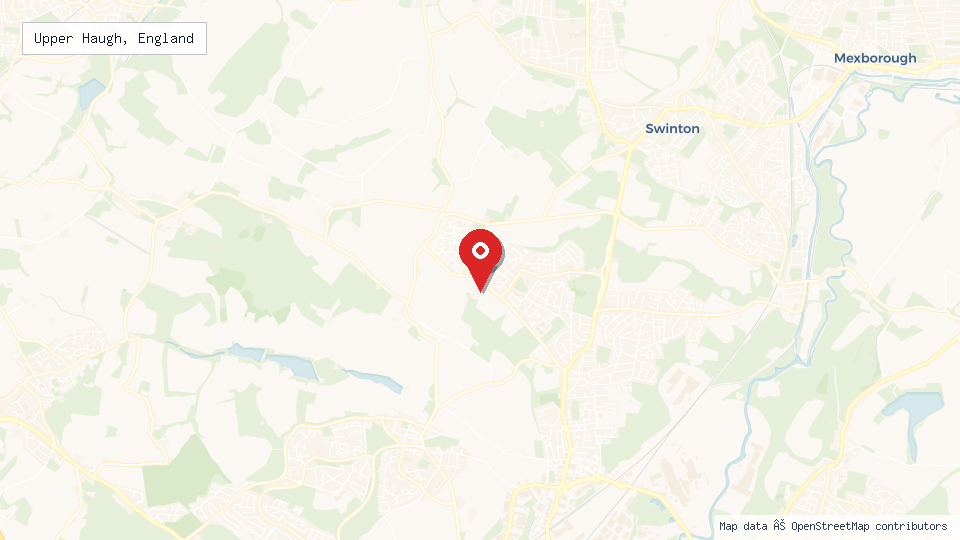 Street map of Upper Haugh, England with location pin