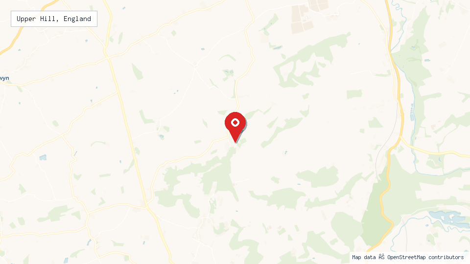 Street map of Upper Hill, England with location pin