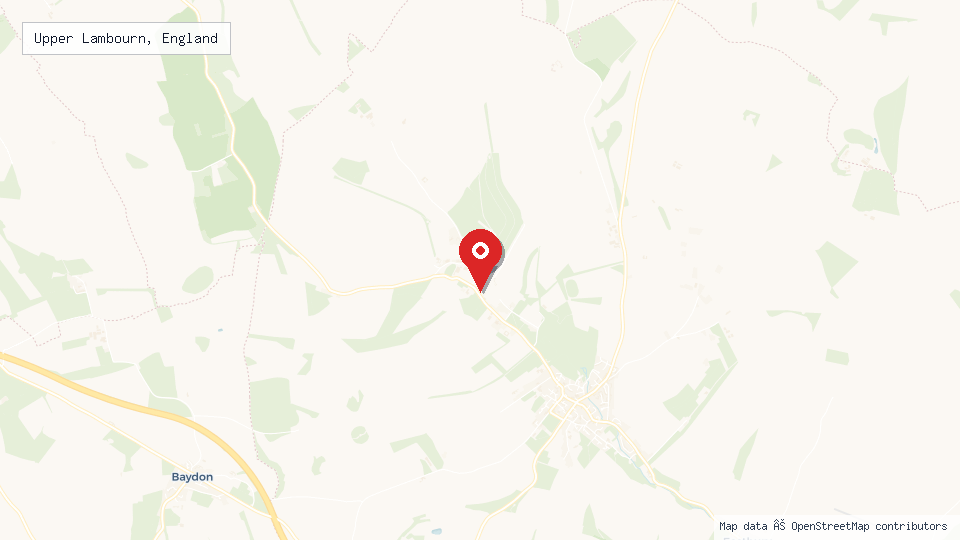 Street map of Upper Lambourn, England with location pin