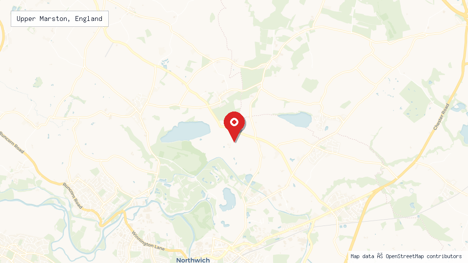 Street map of Upper Marston, England with location pin