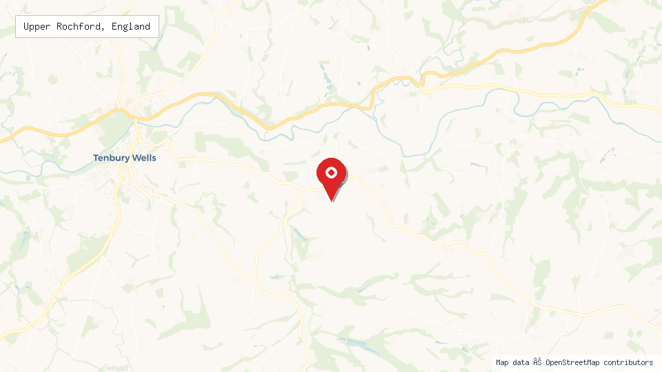 Street map of Upper Rochford, England with location pin