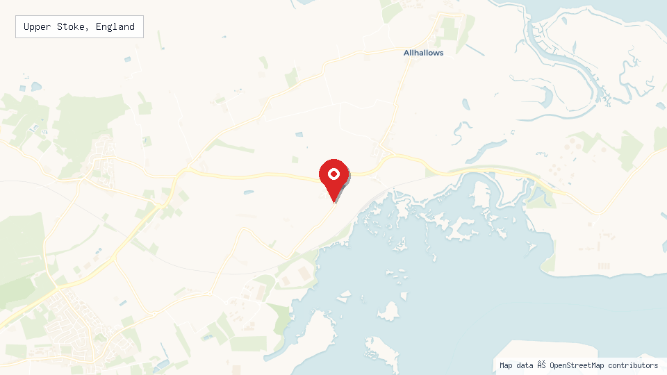 Street map of Upper Stoke, England with location pin