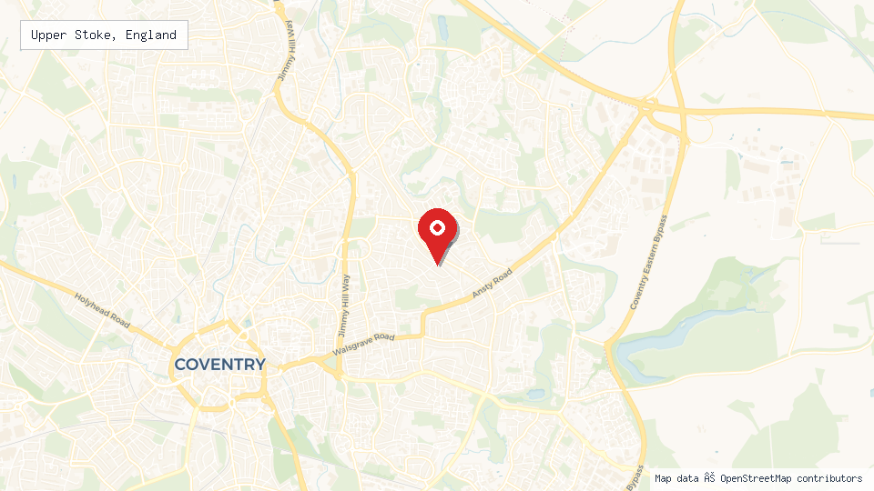 Street map of Upper Stoke, England with location pin
