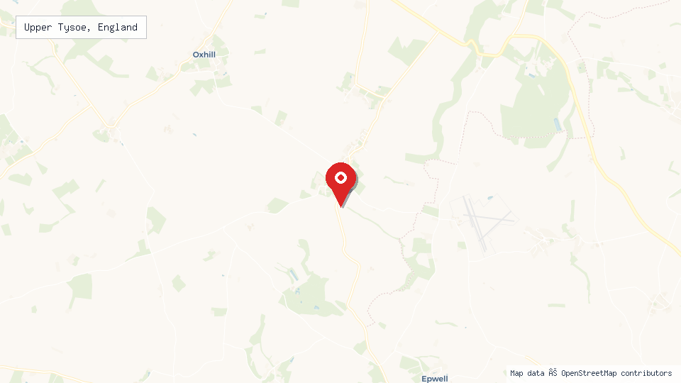 Street map of Upper Tysoe, England with location pin