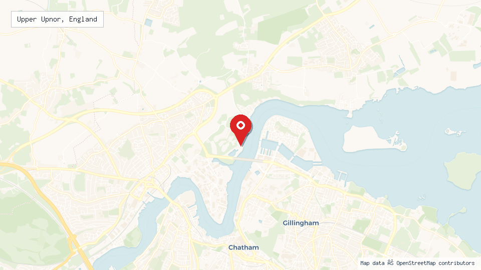 Street map of Upper Upnor, England with location pin