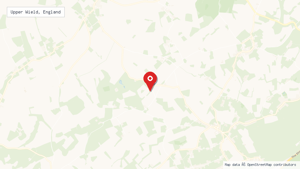 Street map of Upper Wield, England with location pin