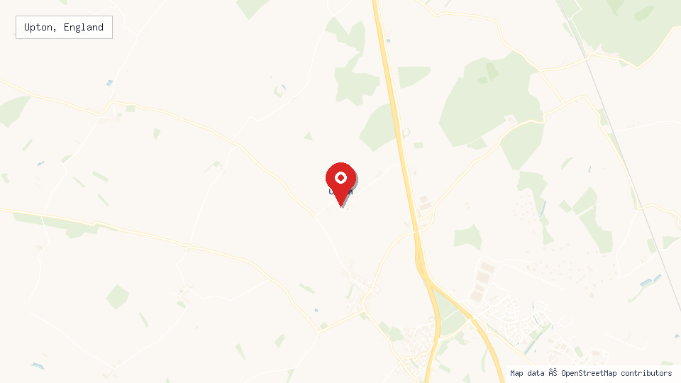 Street map of Upton, England with location pin