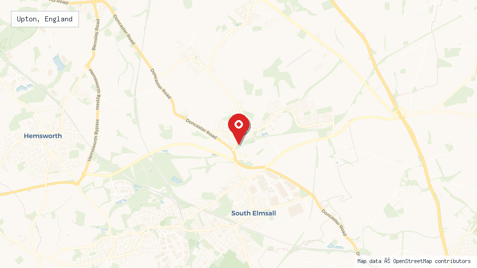 Street map of Upton, England with location pin