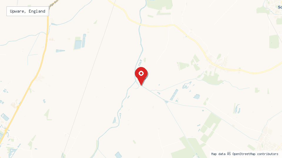 Street map of Upware, England with location pin